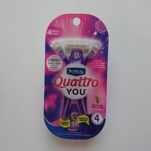 Clearance💎5/$25 SCHICK Quattro You 4-Pack Disposable Razors Sealed New